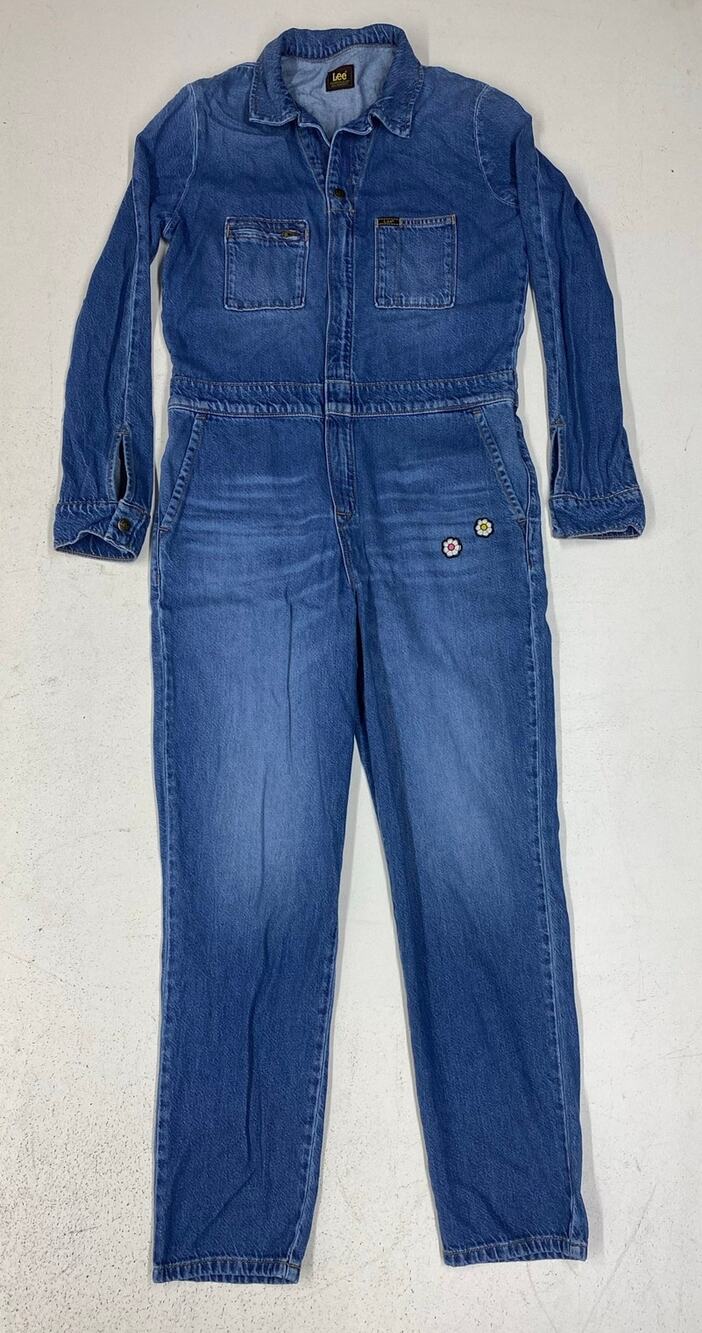 Women Lee Workwear full-length long sleeve denim coveralls overalls jump-suit, S